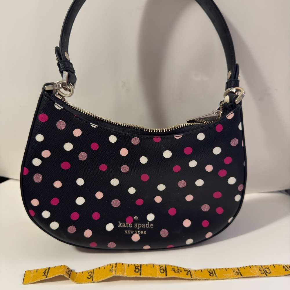 Kate Spade Black and Pink Polka Dot Shoulder Bag